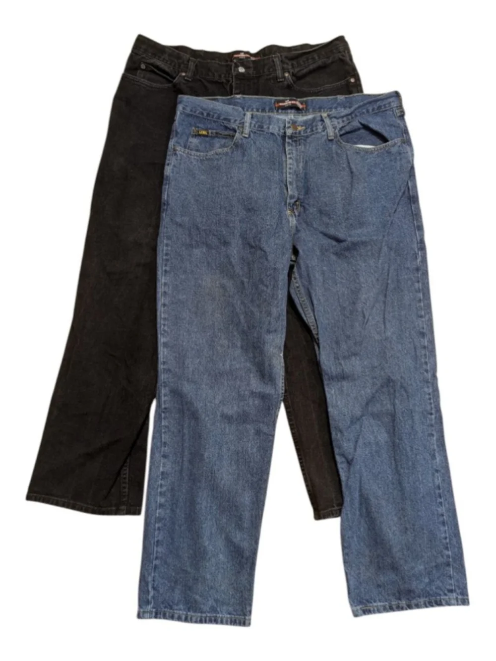 Lee Straight Leg Jeans 42 x 32 Blue Black Set of 2